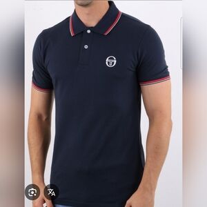 Sergio Tacchini Dark Blue Polo with Red Trim